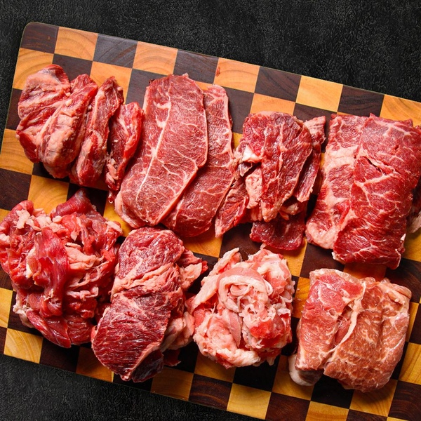 모듬 소고기 한판 600g 800g 1kg / 우삼겹 차돌 안심꽃살 부채살