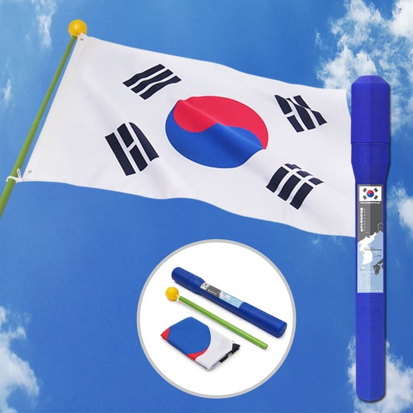가정용 태극기 세트 (깃발 깃대 보관함) 국기 꽂이