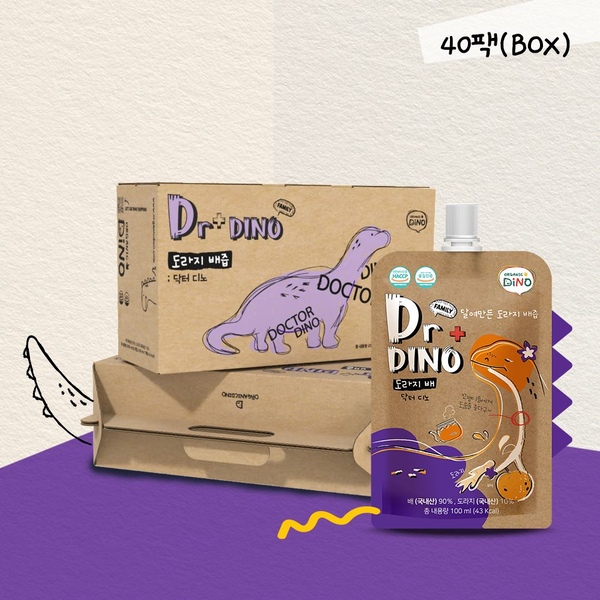 [20+20] 닥터디노 달여만든 도라지배즙 40팩, 100ml(나주배/무농약도라지/캡형)