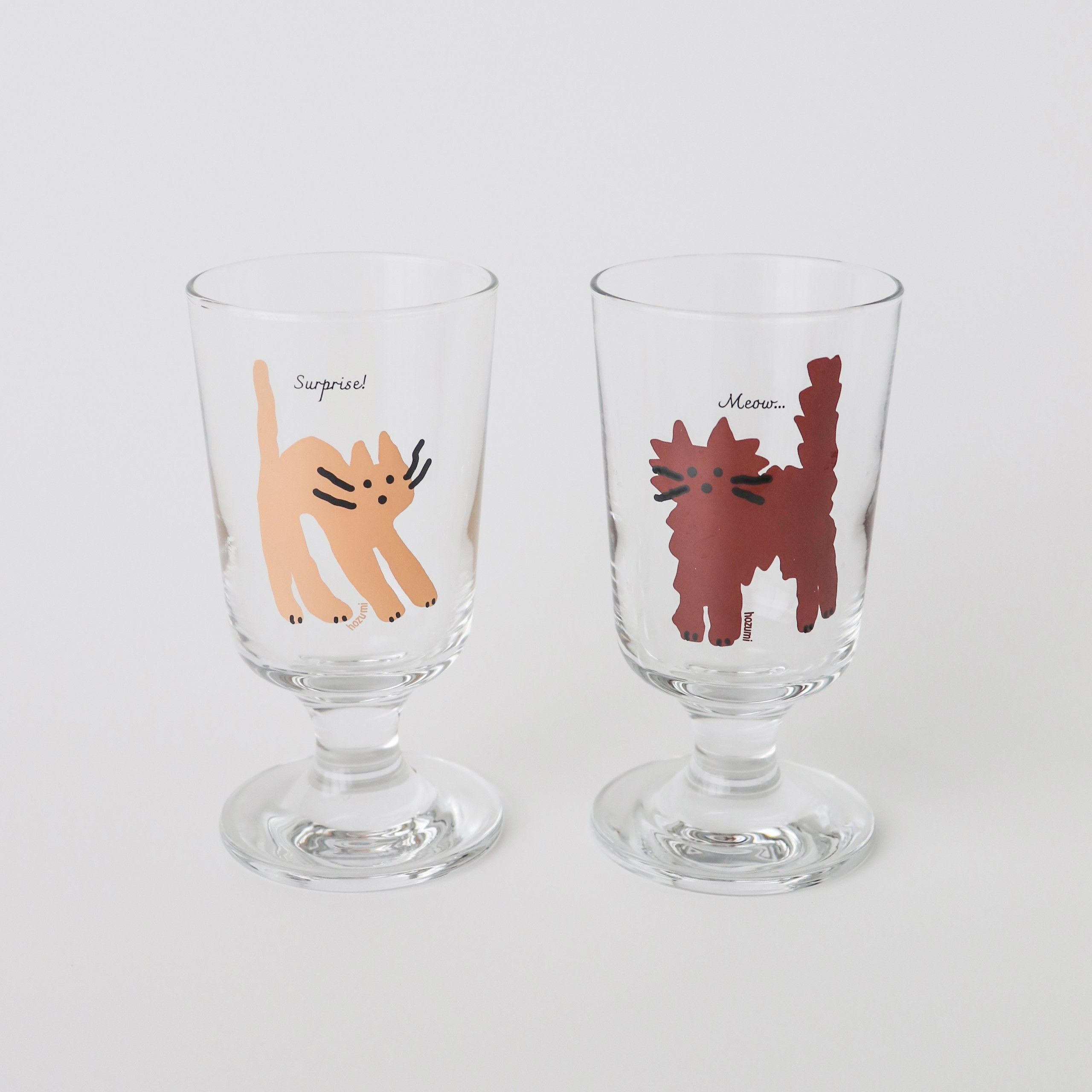호즈미 goblet glass set 고양이 / 강아지 고블렛잔 세트 (2P / 선물포장)