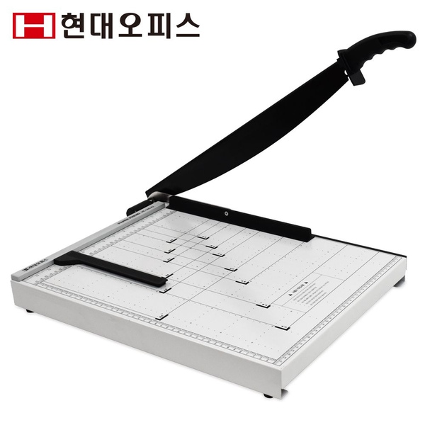 현대오피스 작두형 재단기 HC-460 A3 1회 최대 20매 오토프레스 강력 반달형 칼날