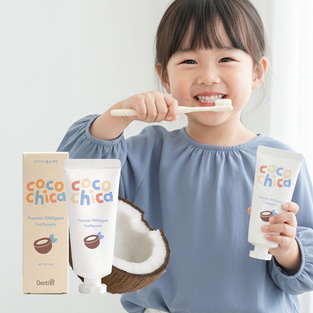 덴티마마 치과의사개발 코코치카 어린이 불소 치약 1000ppm