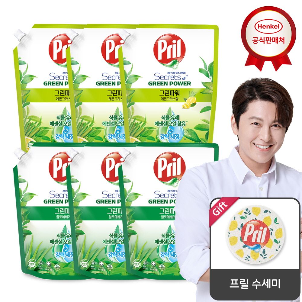 프릴 친환경 그린파워1000mlx6개 주방세제_프릴 수세미 증정 가격 비교 헨켈 프릴 친환경 그린파워1000mlx6개 주방세제_프릴 수세미 증정