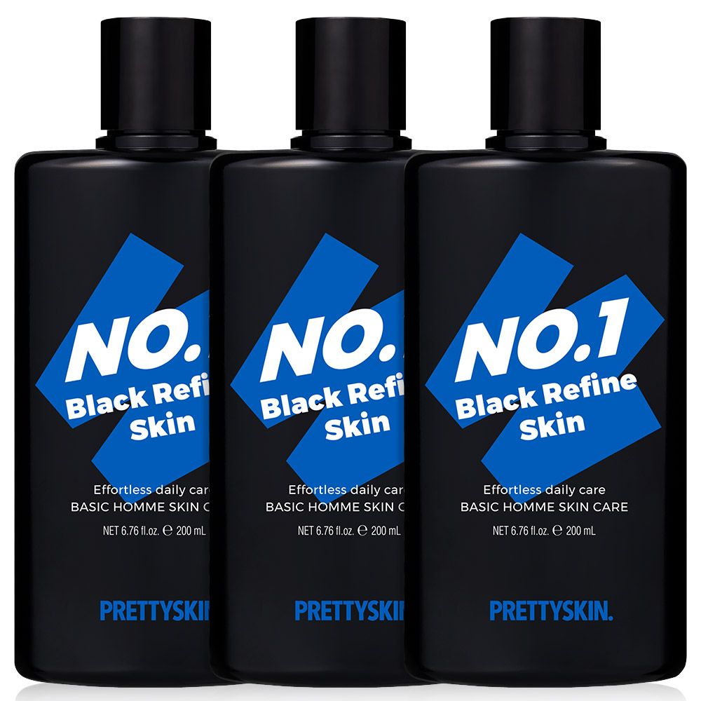 프리티스킨 넘버원 블랙 남성 스킨 로션 200ml 3개