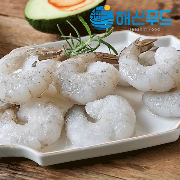 급냉 손질 칵테일새우 1kg(해동 후 실중량 900g) 생 흰다리새우 두절 탈각