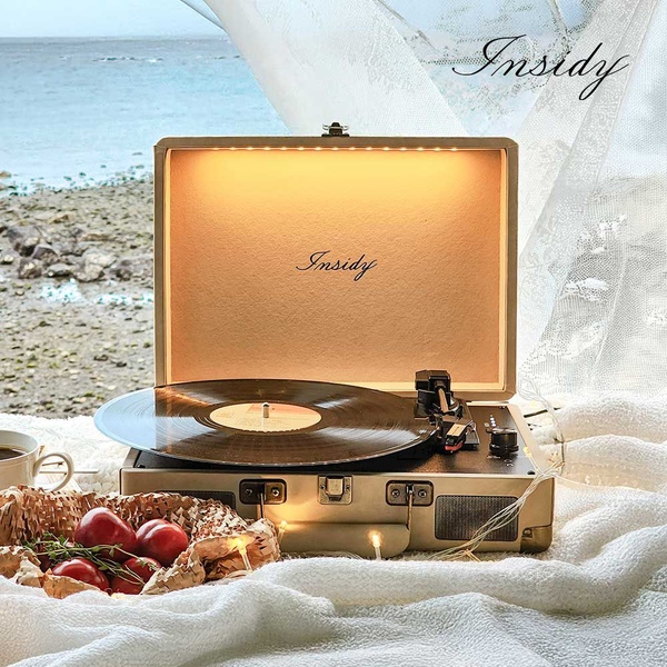 휴대용 무드등 LP 턴테이블 블루투스 스피커 프리미엄 핸드메이드 IBT-Retro LED