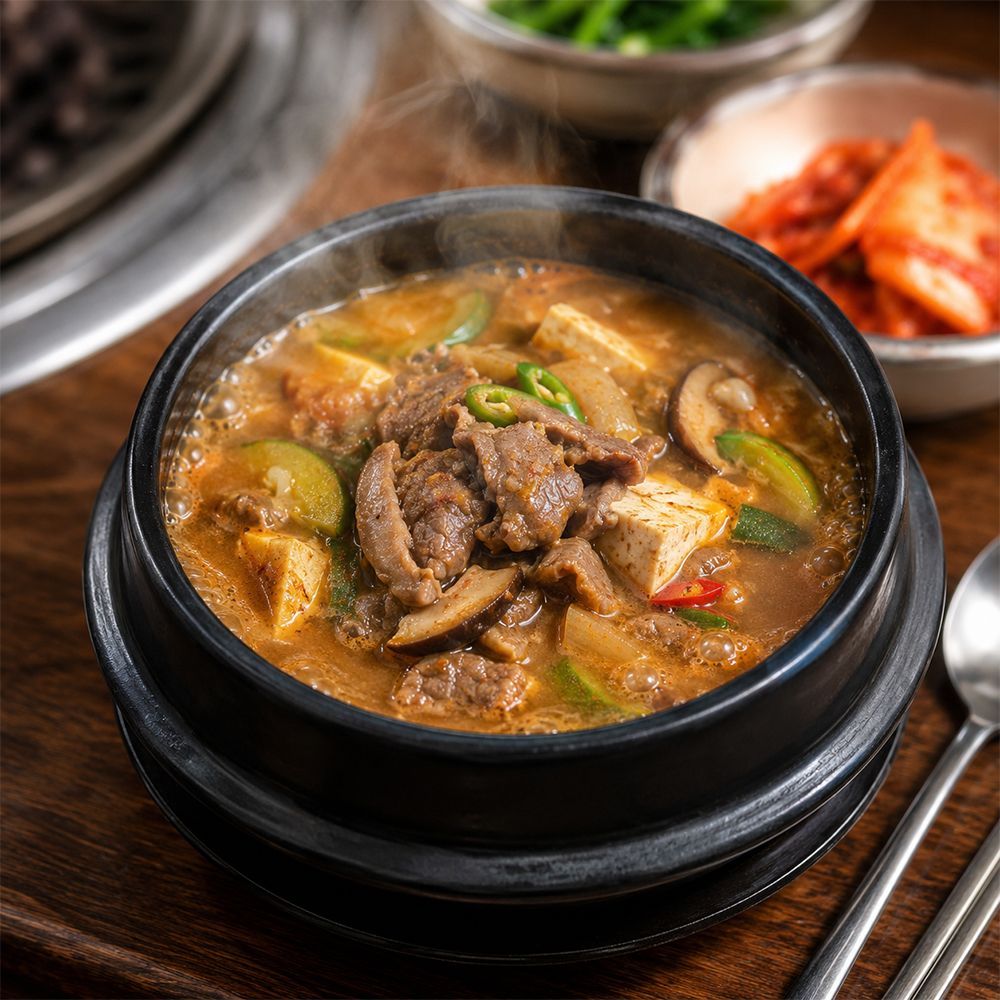 순수본가 고기 가득한 고깃집 된장찌개 450g x 4팩 / 우삼겹 된장찌개