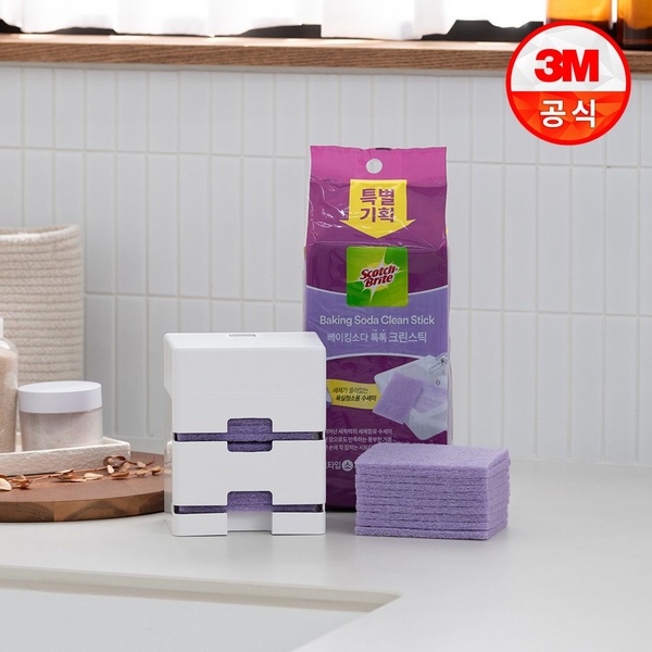 욕실청소 베이킹소다 크린스틱 시트타입 소형 40매+디스펜서팩(30매)