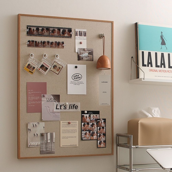 모린 린넨 패브릭 자석 액자 메모 보드 여행 마그넷 인생네컷 사진 벽꾸미기 인테리어 타공판