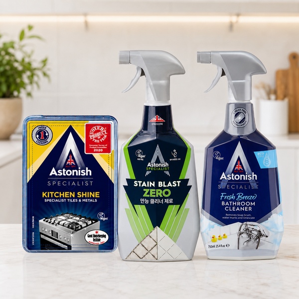 만능 클리너 제로 750ml+베스룸 클리너 750ml+키친 샤인 클리너 450g 3종세트
