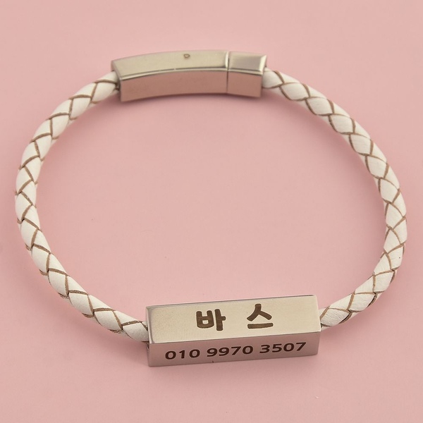 써지컬 펜던트 강아지 가죽 목걸이 인식표 네임택 고양이