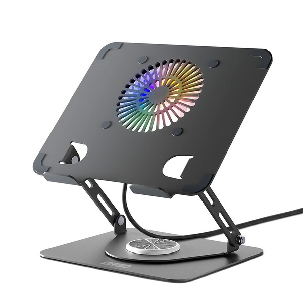 RGB LED 360도 접이식 카본 스틸 쿨러 노트북 스탠드 NTS06FAN