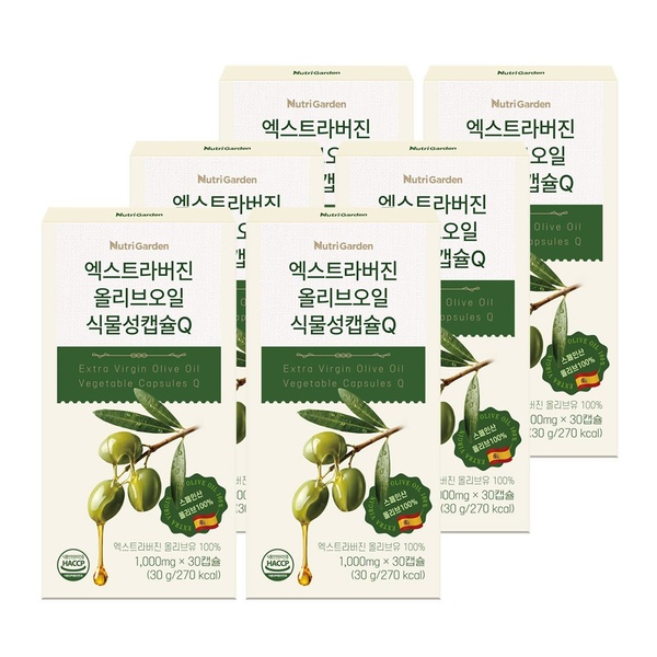 엑스트라버진 올리브오일 식물성캡슐Q 1,000mg 30캡슐 6박스