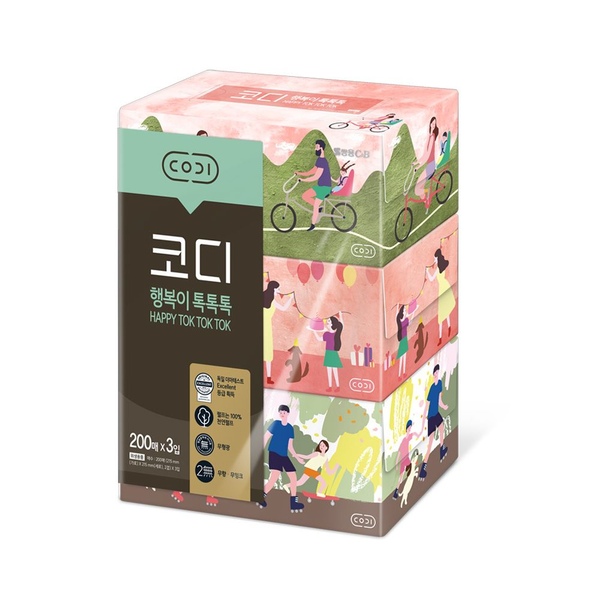 행복이 톡톡톡 200매 x 3개입 1팩