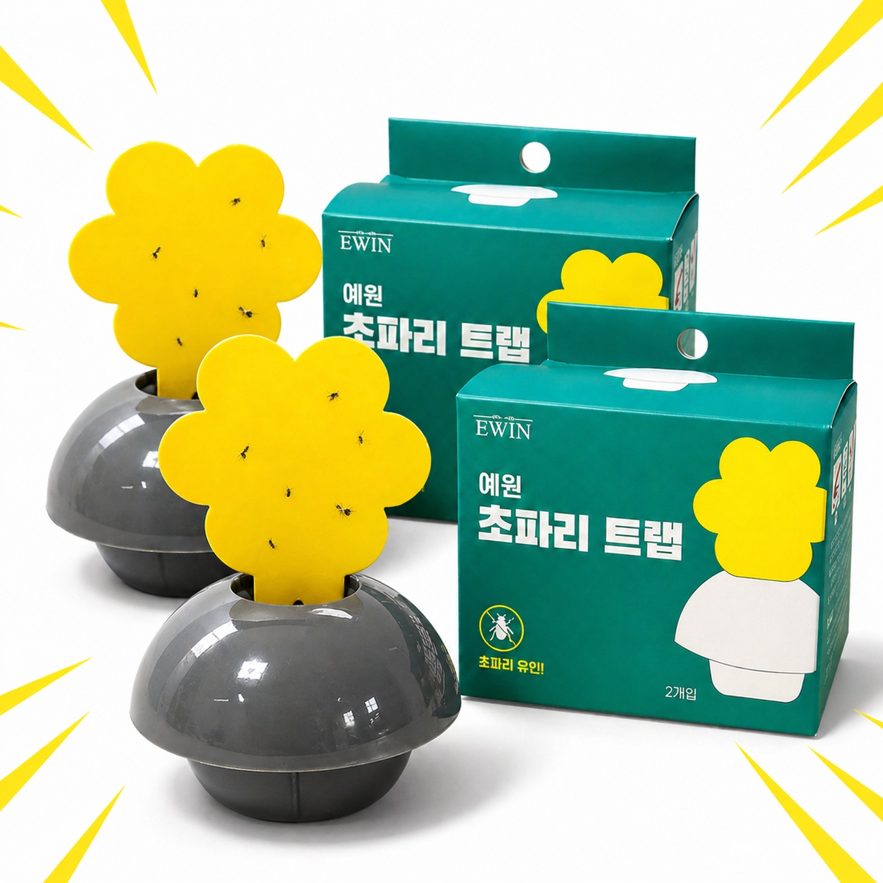 에윈 초파리 트랩 날벌레퇴치 날파리 나방 파리 박멸 초강력 끈끈이 퇴치제 2개/4개/6개 - 최저가 5,900원