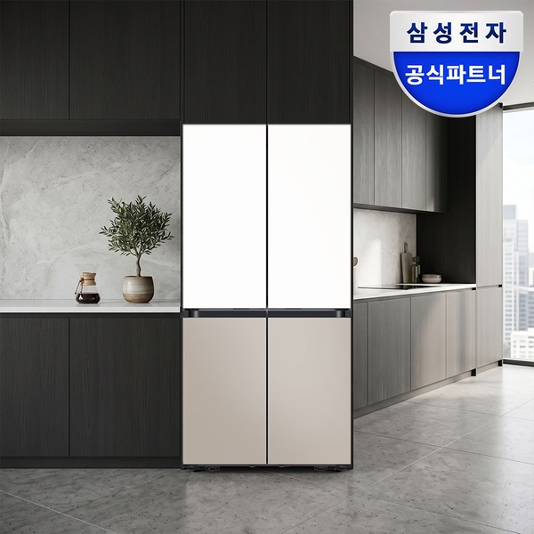 혜택가222만 삼성 비스포크 4도어 RM70F63R2ZG 키친칫 냉장고 에센셜화이트+베이지