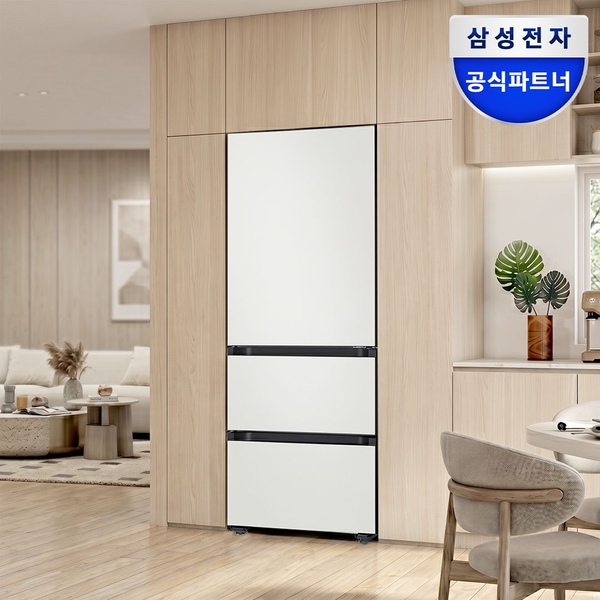 김치냉장고 313L 3도어 1등급 비스포크 키친핏 RQ33DB74C1AP 코타화이트