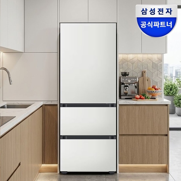 비스포크 키친핏 3도어 김치냉장고 RQ33DB74D2AP 313L 코타화이트