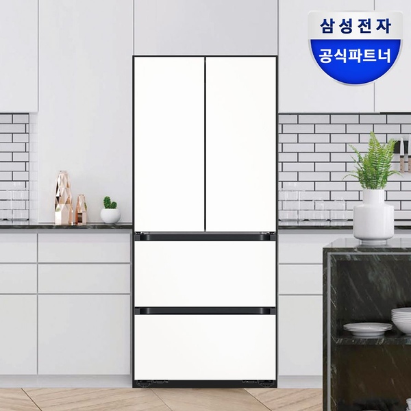 비스포크 AI 4도어 김치냉장고 키친핏 Max 420L RK70F42M3Z 에센셜화이트