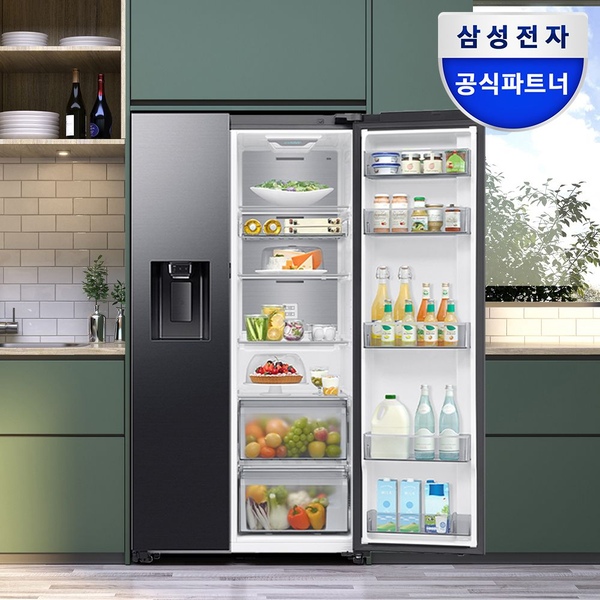 비스포크 얼음정수기 냉장고 AI RS80F64J3F 양문형 빅스비 623리터 젠틀블랙