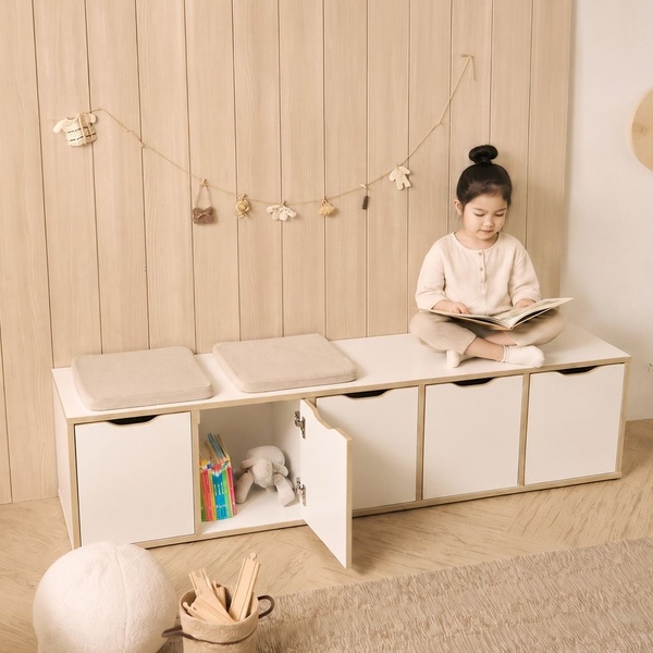 유토 E0 안심소재 아이방 장난감 정리함 책장 교구장 수납 벤치 (3size)