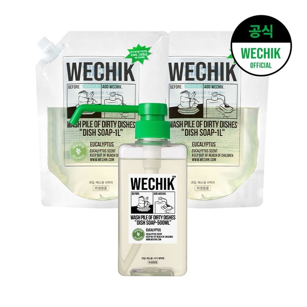 멀티플 주방세제 500ml 1개 + 1L(리필) 2개입
