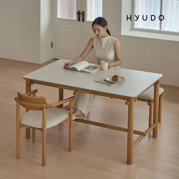 런칭특가ㅣ평온한 노들 원목 세라믹 식탁 테이블 의자 세트 4인 1400/6인 1800