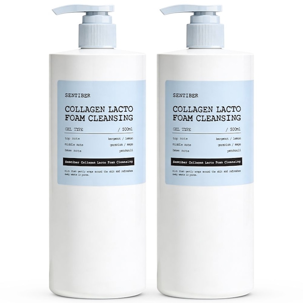 센티베르 1+1 콜라겐 락토 대용량 폼클렌징 500ml 약알칼리 세안제 폼클렌저 거품