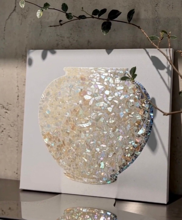예키맘의 작업실 자개 달항아리 캔버스 DIY 키트 빛을 품은 달항아리
