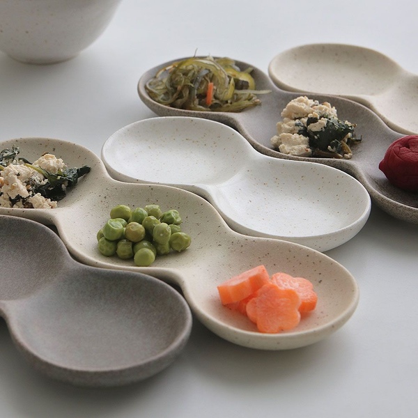 소바 테이블웨어 3칸 나눔접시 3color 삼절 반찬 디저트 그릇