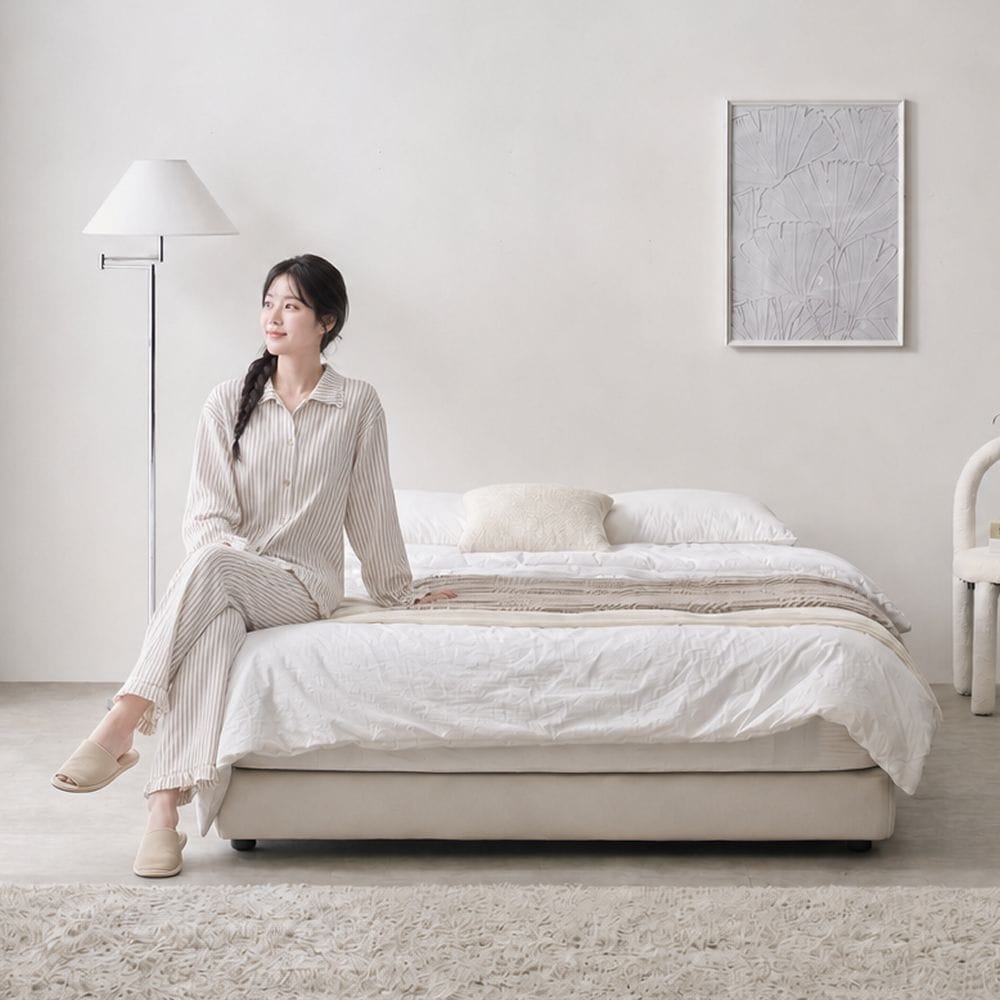 보니애가구 플러피 조야 패브릭 침대 프레임 SS,Q (무헤드/헤드형)