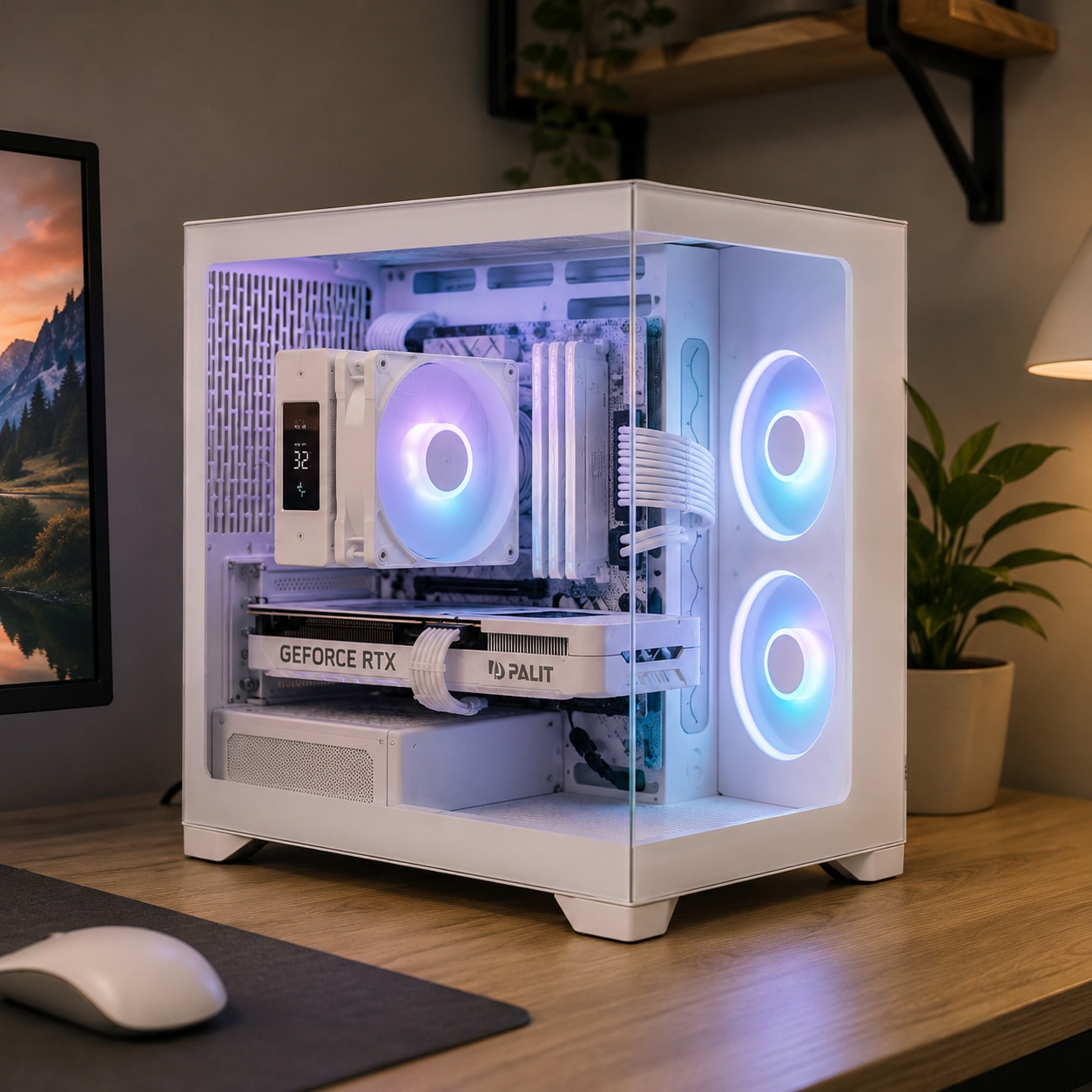 서린컴퓨터 Pop 2 Vision RGB 화이트 감성 조립PC (7500F/5060/16GB)