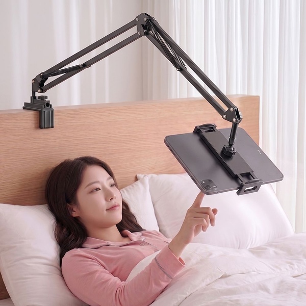 아이패드 갤럭시탭 책상 침대 고정형 자바라 핸드폰 태블릿 거치대