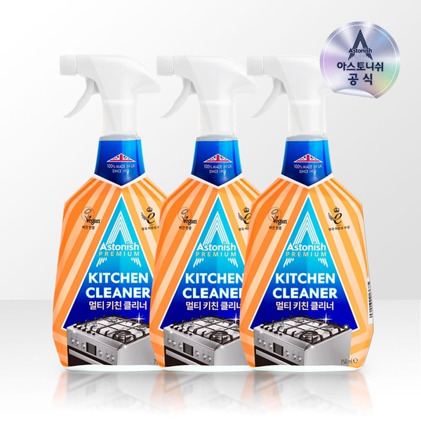 멀티키친 클리너 750ml (x3개) 가스렌지 기름때 청소세제