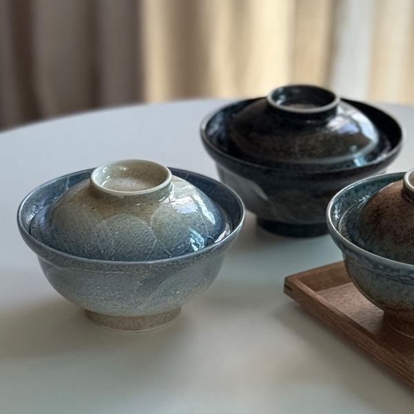 1+1 담음새가 좋은 뚜껑있는 텐동그릇 (4color) MADE IN JAPAN