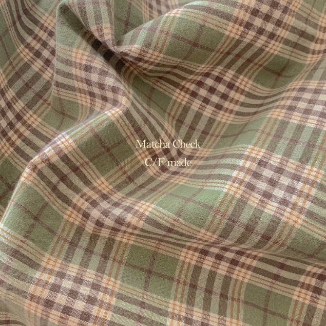 빈티지 말차 체크 앞치마 가림막 커튼 원피스 천 패브릭 원단