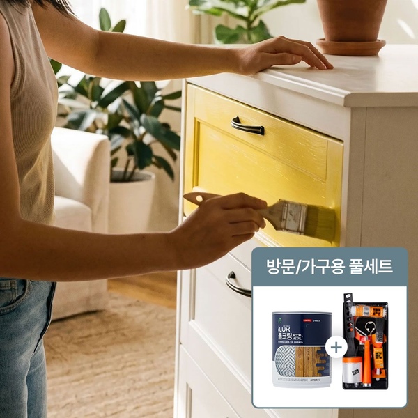 현관문 녹방지 몰딩 페인트 외벽 나무 철제 목재 올코팅 아이럭스 1L (방문 가구 풀세트)