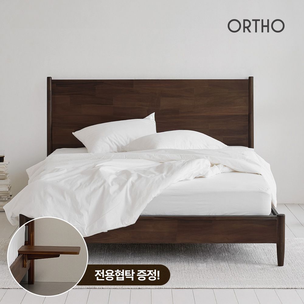 올쏘퍼니처 베일리 SE0등급 고무나무 원목 침대프레임SS/Q