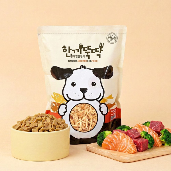 한끼뚝딱 소프트 국산 강아지 사료 3kg + 사은품 한입뚝딱 5P 증정