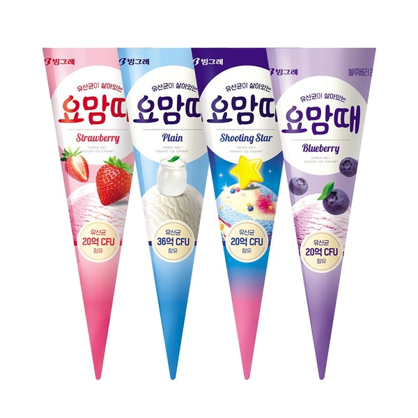 요맘때 콘 아이스크림 150mL * 12개 (플레인/스트로베리/슈팅스타/블루베리)