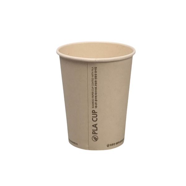 대나무 종이컵 12온스 100개 아이스 겸용 양면 PLA 코팅