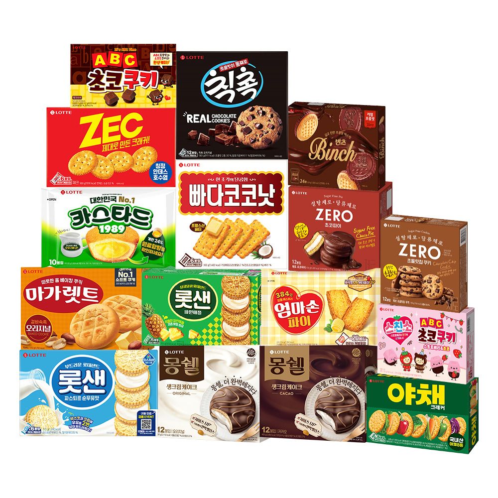곽과자 18종 4개 2+2 골라담기 몽쉘/마가렛트/롯샌/빠다코코낫/제크/카스타드/빈츠 등
