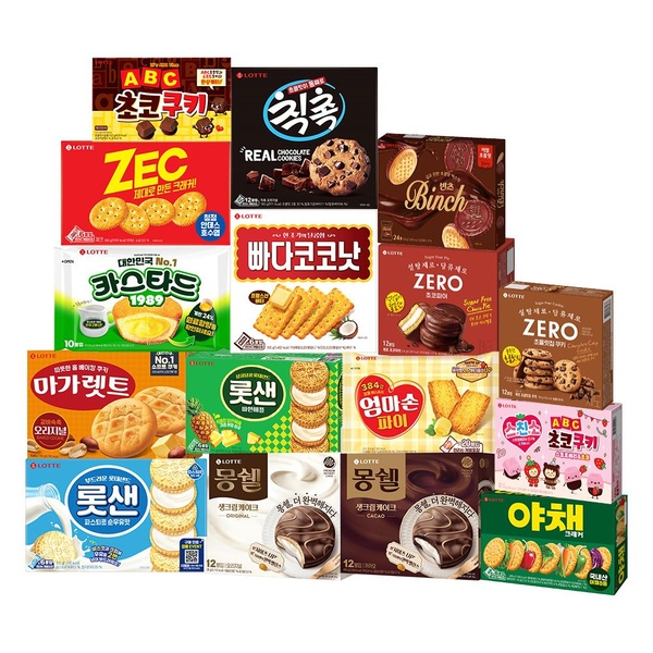 곽과자 18종 4개 2+2 골라담기 몽쉘/마가렛트/롯샌/빠다코코낫/제크/카스타드/빈츠 등