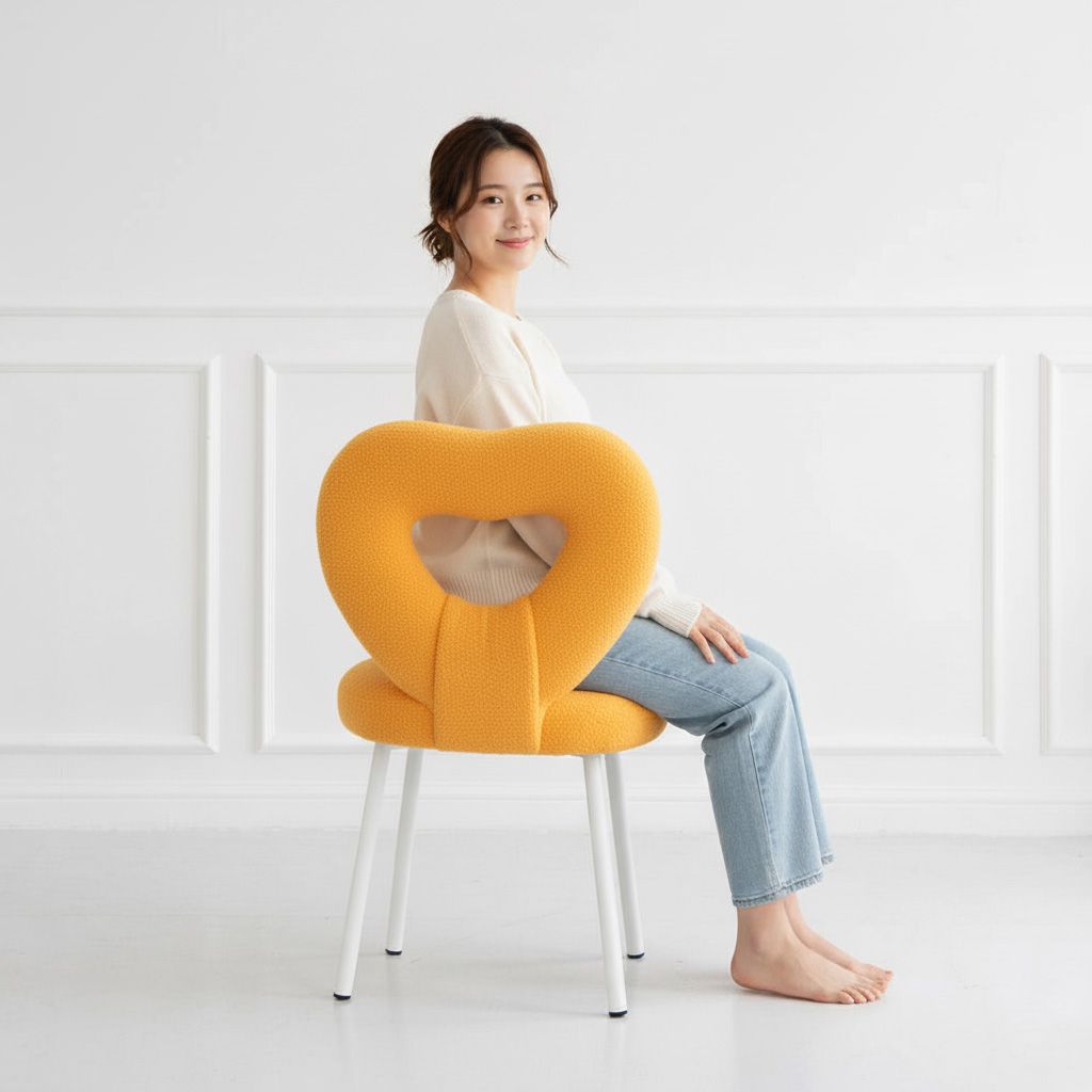 브라보가구 폼폼 부클레 패브릭 의자 인테리어 화장대의자 카페 식탁 등받이 스툴