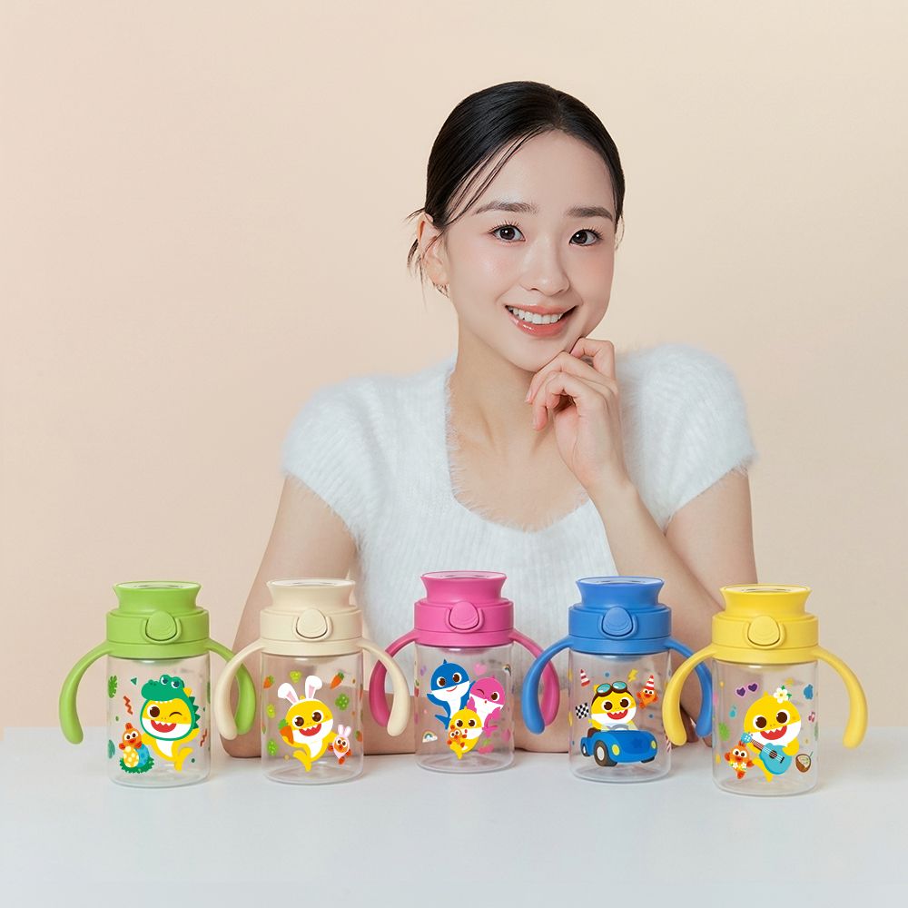 JOONIE 주니 핑크퐁 아기상어 유아 이지 자기주도컵 빨대컵 물병 200ml