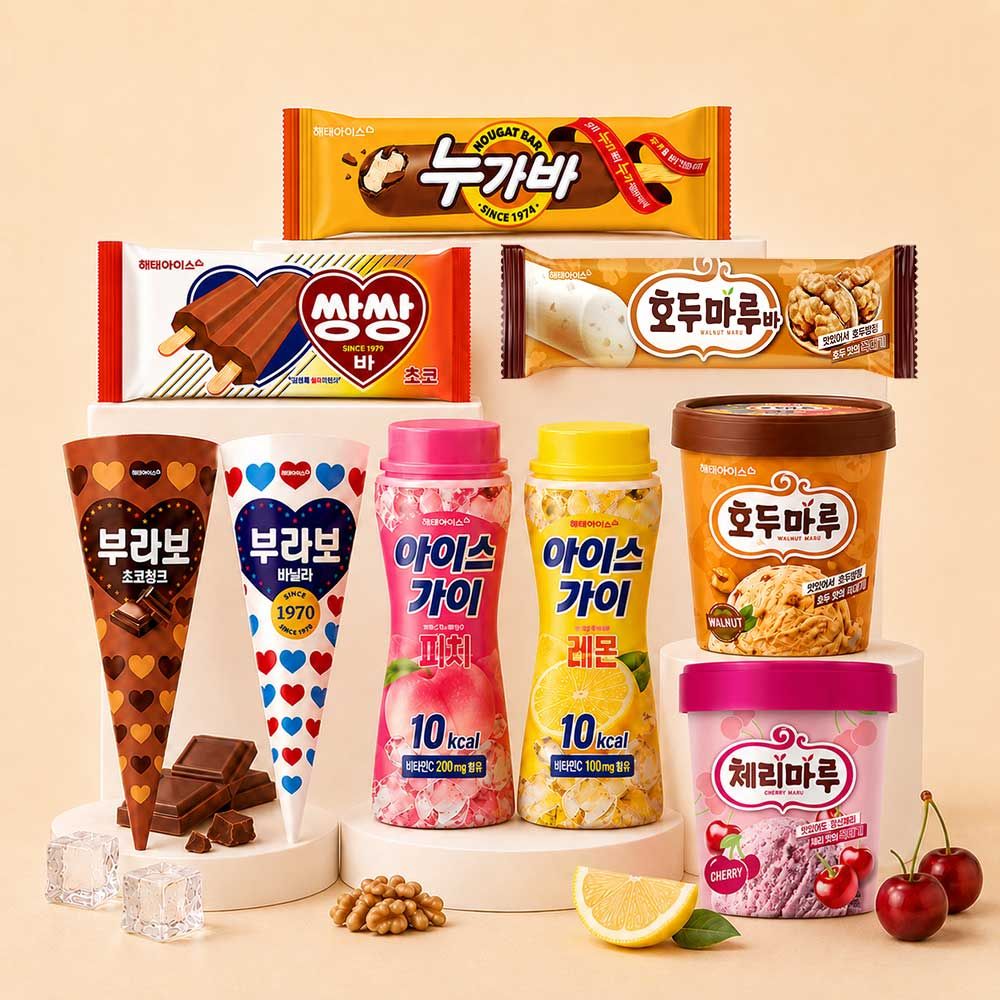 빙그레 해태 인기 아이스크림 모음 / 쌍쌍바 누가바 바밤바 인절미바 부라보콘 아이스가이 마루