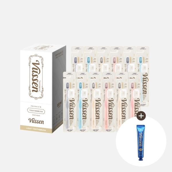 작은헤드 라이트 칫솔 12개입 + 미니치약 C 증정
