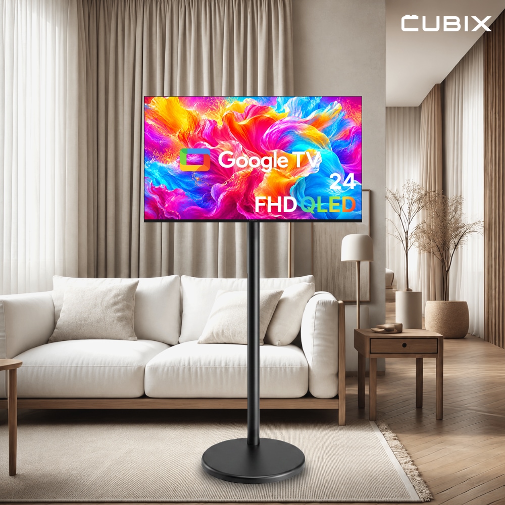큐빅스전자 무빙큐빅스 삼탠바이미 블랙에디션 60cm(24인치) QLED FHD 이동식 스마트 TV