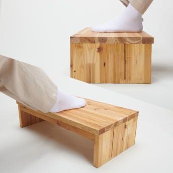 하루 삼나무 원목 발 받침대 발판 발디딤대