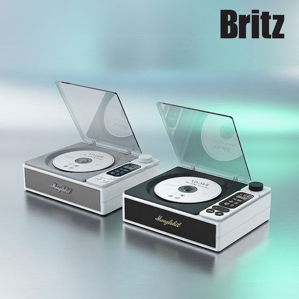 브리츠 BZ-Apack2000 CD플레이어 블루투스5.4 MP3 FM라디오 스피커 블랙앤화이트